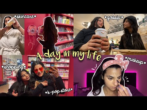 a chill day in my life 🎀(coffee, makeup routine, skincare ,etc)