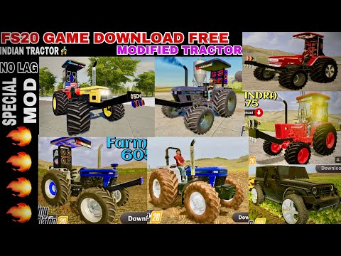 Kaint 🔥 fs20 game free download || fs20 all Indian tractor mod download link || #modifiedtractor 😎