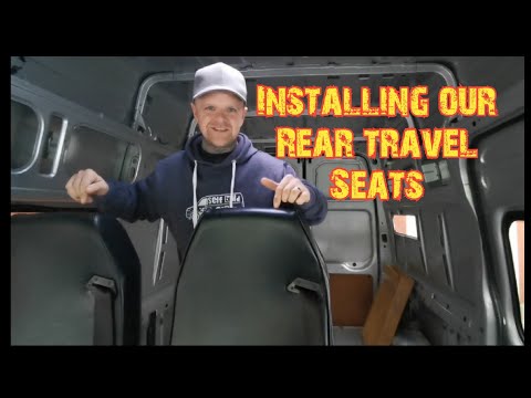 installing quick release rear travel seats on unwin rails in our Ford transit campervan conversion