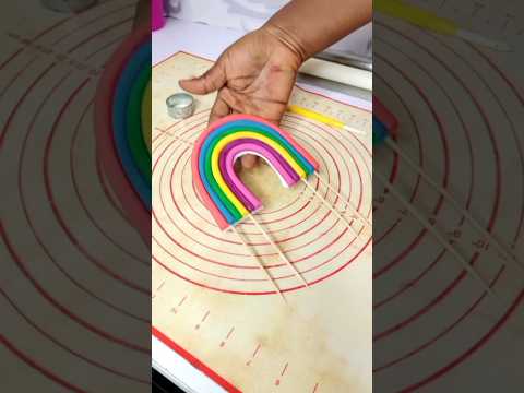 How to make a Rainbow Topper #cakeshorts#youtubemadeforyou #cakevideotutorial