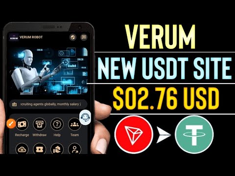 VERUM Usdt Usdt Earning Site Today | New Usdt Mining App | Usdt Investment Site In 2024|Earn Usdt