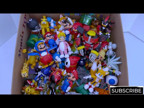 Box of Toys Mario Sonic and Minecraft Figures | Toy Figures with Names