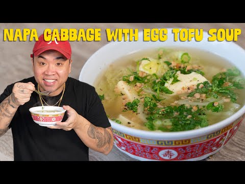 How to Make: Napa Cabbage with Egg Tofu Soup / Canh Cai Bap Thao