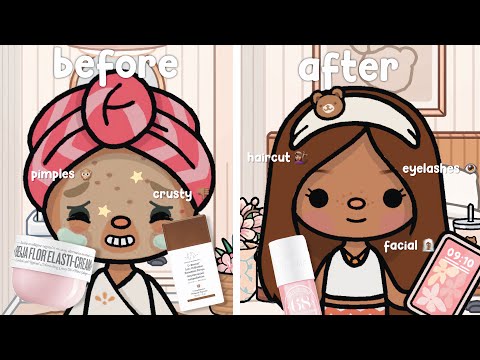 aesthetic preppy glow up in *24 hours 💇🏽‍♀️* | *with voices* | toca life world roleplay