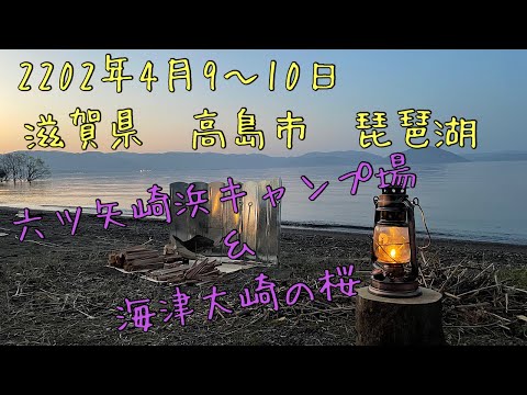 滋賀県高島市　琵琶湖　六ツ矢崎浜キャンプ場＆海津大崎の桜✨