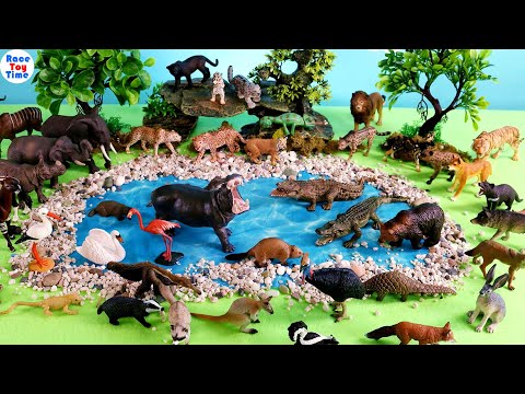 Waterhole Safari Set and Animals and Dinosaur Figurines