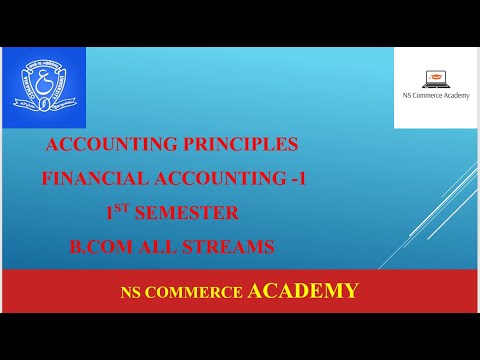 ACCOUNTING PRINCIPLES - FA-1 - 1ST SEMESTER - BO.COM ALL STREAMS -OU