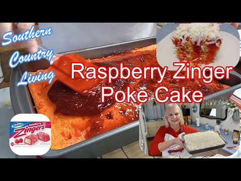 Raspberry Zinger Poke Cake -- Fantastic Dessert For Thanksgiving  --  Holiday Food Series