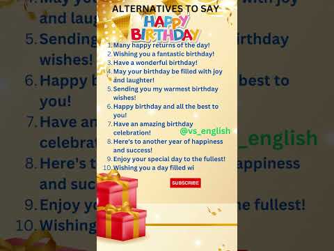 Alternatives to say Happy Birthday🎂 #happybirthday #birthday #shorts #viral VS ENGLISH