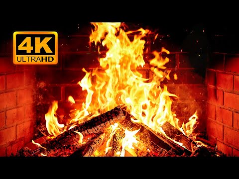 🔥 Cozy Fireplace 4K (12 HOURS). Fireplace with Crackling Fire Sounds. Fireplace Ambience