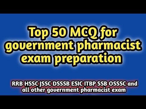 top 50 MCQ for government pharmacist exam preparation#rrbpharmacistexampreparation