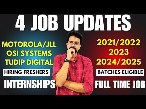 🔥4 Latest Job Updates : Motorola, OSI Systems, JLL & Tudip Digital are Hiring Freshers | 2021 - 2025