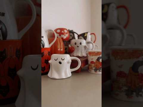 ASMR AUTUMNAL🍂☕️✨clinking mugs #pumpkinseason #asmr #asmrsounds #mugs #autumn #cozyfall #shorts