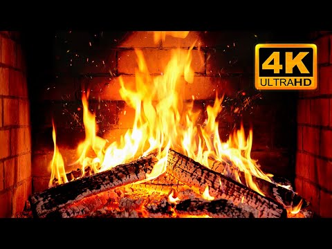 🔥 Fireplace 4K UHD! Fireplace with Crackling Fire Sounds. Fireplace Christmas Ambience