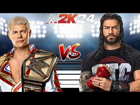 WWE 2K24 CODY RHODES VS. OTC ROMAN REIGNS FOR THE WWE CHAMPIONSHIP CROWN JEWEL!