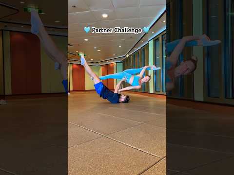 Boom 🩵 Are you gonna try this Partner Challenge? #partnerchallenge #dance #acro #yoga #circus