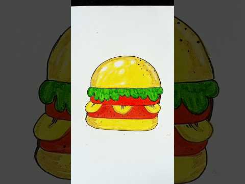 How to draw hamburger 🍔 | Menggambar burger #drawing #art #howtodraw #easydrawing