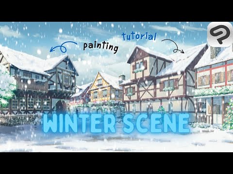 How to Draw a Winter Anime Background like Ghibli Studio - Clip Studio Paint Drawing Tutorial