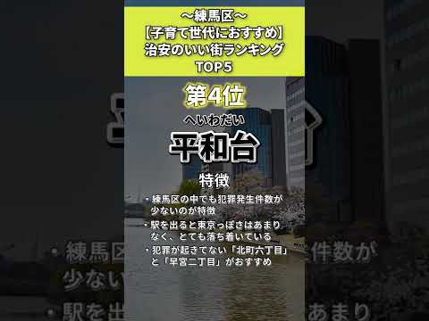 練馬区　治安のいい街ランキング