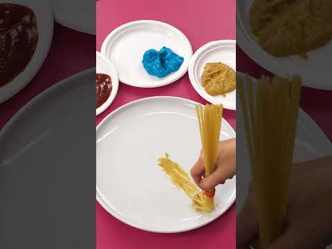 Spaghetti Art: Watch Me Draw With Pasta!🎨🖌️ #shorts