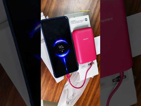 MI Pocket Power Bank 10000mAh 22.5W With Built In Cable Maroon Color