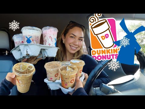 Trying the Most VIRAL Holiday Drinks from Dunkin' & Dutch Bros!