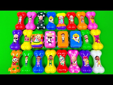 Finding Cocomelon, Pinkfong Rainbow Suitcases with CLAY ! Satisfying ASMR Videos