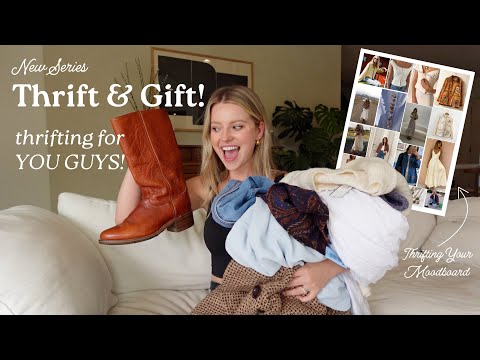 THRIFT + GIFT: thrifting for my subscribers | eclectic coastal cowgirl moodboard (& FRYE BOOTS!)