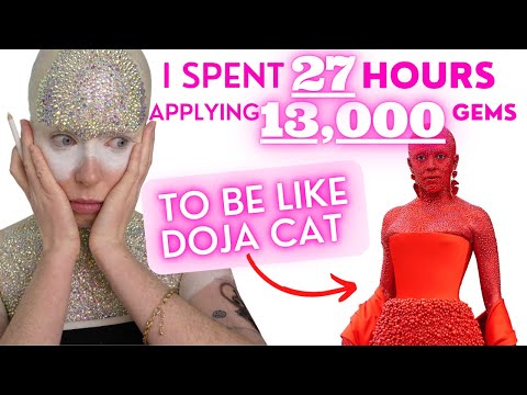 I SPENT 27+ HOURS APPLYING 13,000 CRYSTALS TO RECREATE DOJA CAT'S Schiaparelli Fashion Show Look!