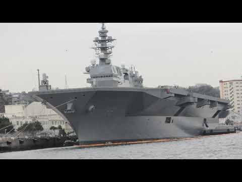 【4K】横須賀港巡りで海上自衛隊の空母いずもと米海軍の空母ロナルドレーガンを見れた