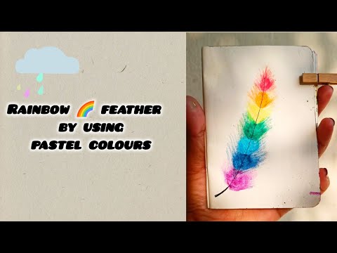 Rainbow 🌈 feather 🪶 by using pastel colours