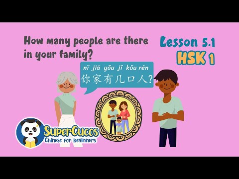 Learn Chinese - HSK 1 - Lesson 5.1 - How many people are there in your family | 学中文 - 你家有几口人?