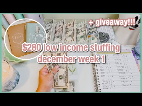 $280 cash envelope & sinking funds stuffing + GIVEAWAY | december #1 | low income budget