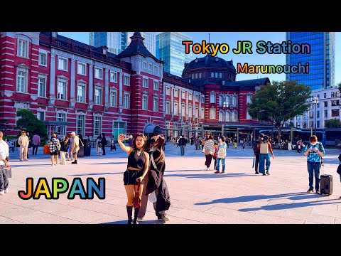 [4K HDR] Walking Tour from Tokyo to Ginza Via Imperial Palace Garden. Tokyo, Japan.