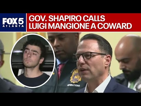 Luigi Mangione called a coward by Gov. Shapiro | FOX 5 News