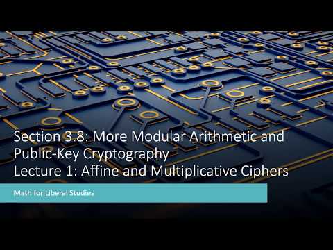 Math for Liberal Studies - Lecture 3.8.1 Affine and Multiplicative Ciphers