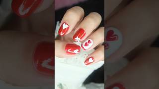 try this easy heartnail inspo for valentine's day❤️using toothpick #nails #nailinspo #valentinenails