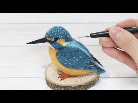 羊毛フェルトと3Dプリンターを使ってカワセミを作ってみました/ Making Kingfisher with woolfelt and 3dprinter.