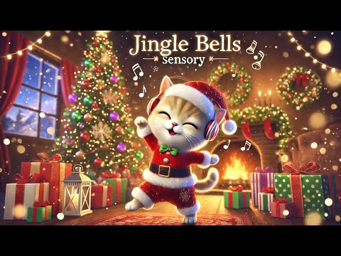 🎄 Hey Baby Sensory - Jingle Bells Dance Cat | Fun Christmas Music for Kids 🎅