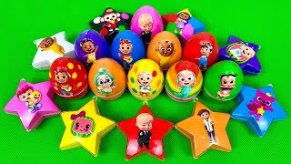 Seeking Cocomelon in Eggs, Stars with Rainbow SLIME Colorful: JJ., TomTom, YoYo ! Satisfying, ASMR