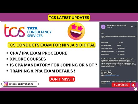 TCS  XPLORE UPDATE | JOINING | IPA EXAM | CPA EXAM | PRA EXAM | INCENTIVES | 2022 , 2023 |