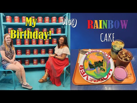 [VLOG] Rainbow Birthday Cake Adventure 🌈🎂 하우에버 연남 레인보우 케이크! #맛집 #연남맛집 #rainbowcake