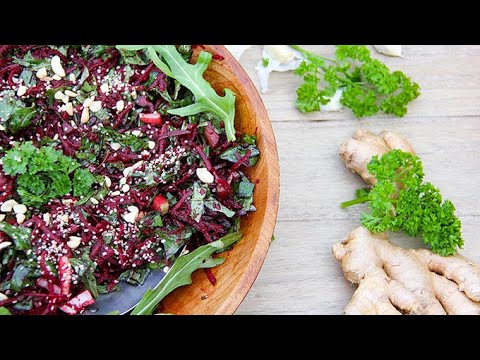 Immune boosting salad to support your immune system ginger, garlic, beetroot