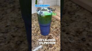 Blueberry Protein Iced Matcha for Weight Loss #icedmatcha #matcharecipe #weightlossdrink #100lbsdown