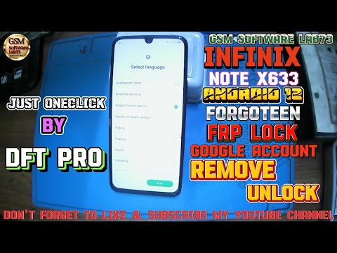 infinix Note FRP Bypass|android 12|infinix Note X663 Google Account Unlock By DFT Pro Just One Click