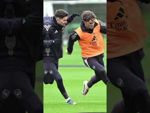 14-year-old Max Dowman in Arsenal first-team training today. #arsenal #arsenaltrainingtoday