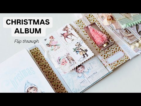 SHABBY Christmas Scrapbook Album Flip Through Iralamija Etsy Shop | Scrapbooking