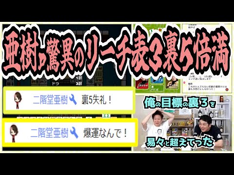 二階堂亜樹ｐ驚異のリーチ表３裏５倍満