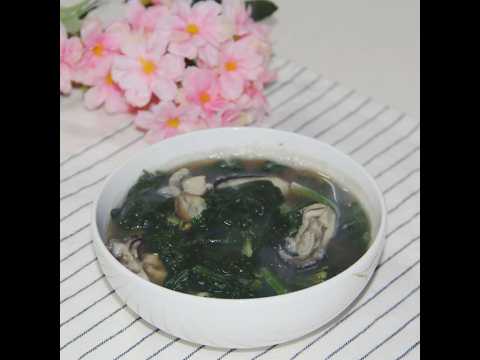 How to make a simple winter seasonal seafood dish, oyster spinach soybean paste stew