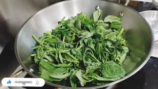 STIR-FRIED SPINACH WITH CENTURY EGGS  A VIRAL TWIST  ON A CLASSIC DISH